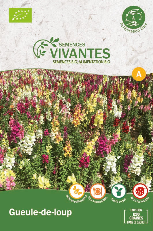 Semences Vivantes -- Gueule-de-loup bio demeter - Sachet de 1200 graines