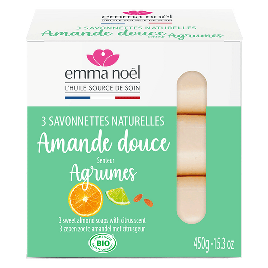 Emma Noël -- Savonnettes amande douce bio - 3 x 150 g