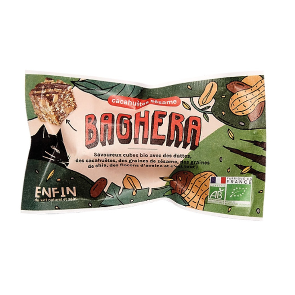 Enfin -- Snack baghera cacahuètes bio - 3 cubes x 12