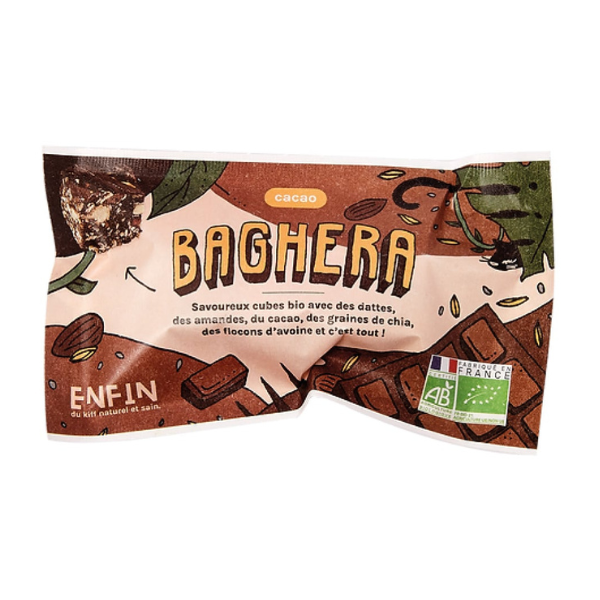 Enfin -- Snack baghera cacao bio - 3 cubes x 12