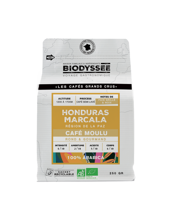 Biodyssée -- Café moulu grand cru honduras marcala (origine Honduras) - 250 g