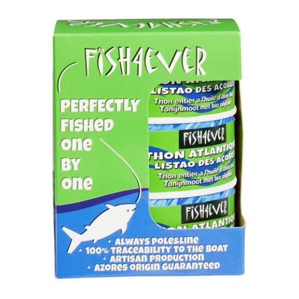 Fish4ever -- Thon entier à l'huile d'olive extra vierge bio - 3 x 160 g