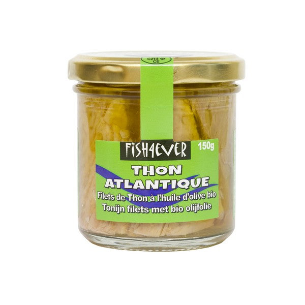 Fish4ever -- Filets de thon à l'huile d'olive extra vierge bio (en pot de verre) - 150 g