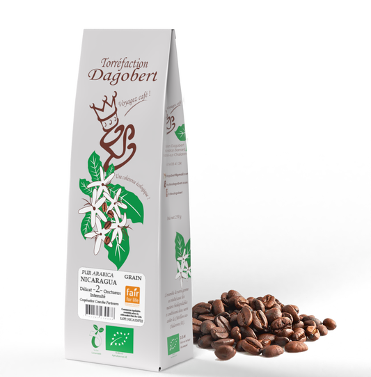 Les Cafés Dagobert -- Nicaragua 100% arabica, bio et équitable - grains (origine Nicaragua) - 250 g