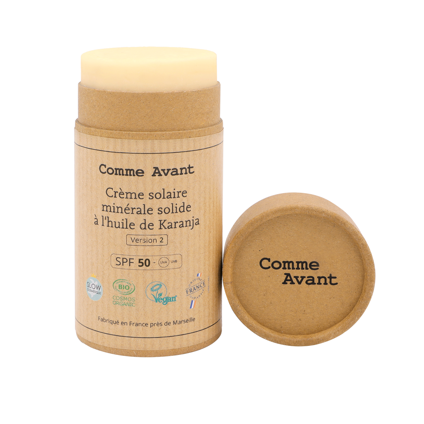 Comme Avant -- Crème solaire minérale solide spf50 à l'huile de karanja - 80 g