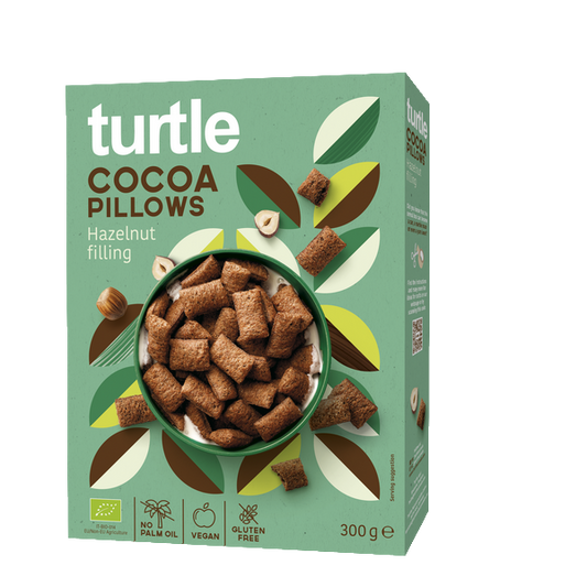 Turtle -- Carrés croustillants fourrés de crème de noisette, bio et sans gluten - 300 g