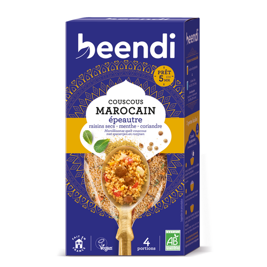 Beendi -- Couscous marocain epeautre raisins secs et epices bio - 250 g
