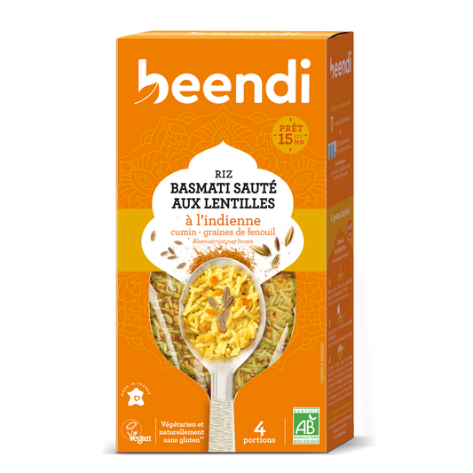 Beendi -- Riz basmati sauté aux lentilles à l'indienne bio - 250 g
