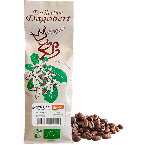 Les Cafés Dagobert -- Brésil demeter 100% arabica bio - grains (origine Brésil) - 1 kg