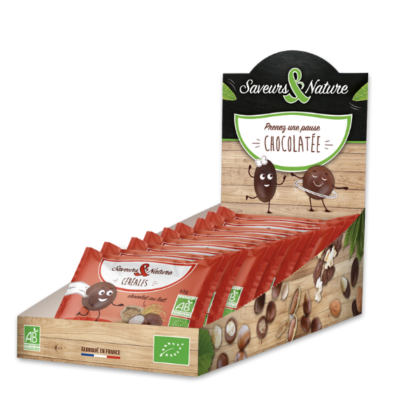Saveurs & Nature -- Drôles de céréales enrobées de chocolat au lait  x 10