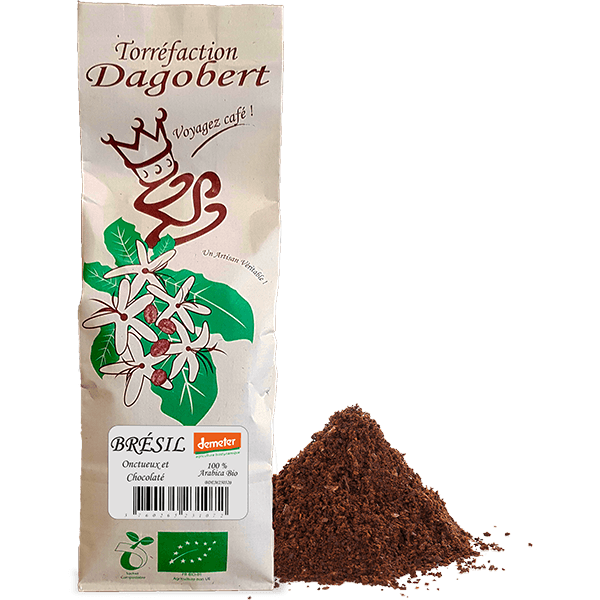 Les Cafés Dagobert -- Brésil demeter 100% arabica bio - moulu/filtre (origine Brésil) - 500 g