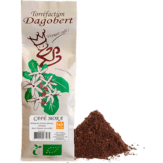 Les Cafés Dagobert -- Mélange café moka 100% arabica, bio et équitable - moulu/filtre (origine Ethiopie) - 250 g