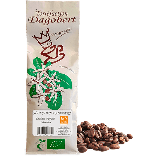 Les Cafés Dagobert -- Mélange sélection 100% arabica bio et équitable - grains - 250 g