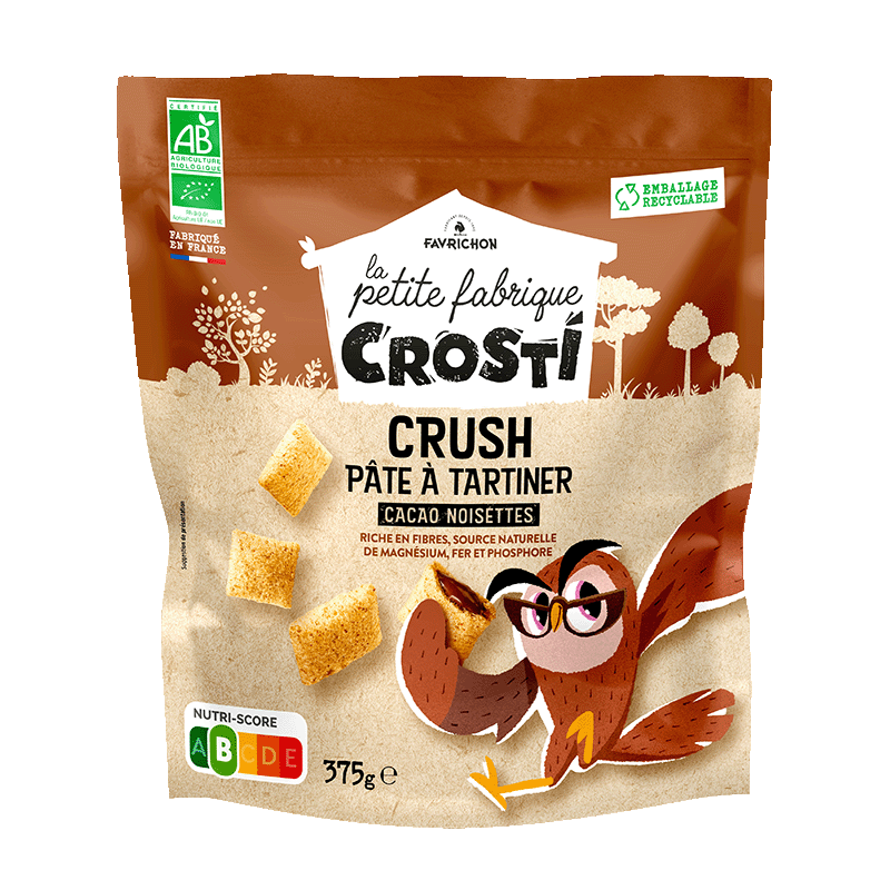 Favrichon -- Crosti crush pâte à tartiner cacao noisettes - 375 g