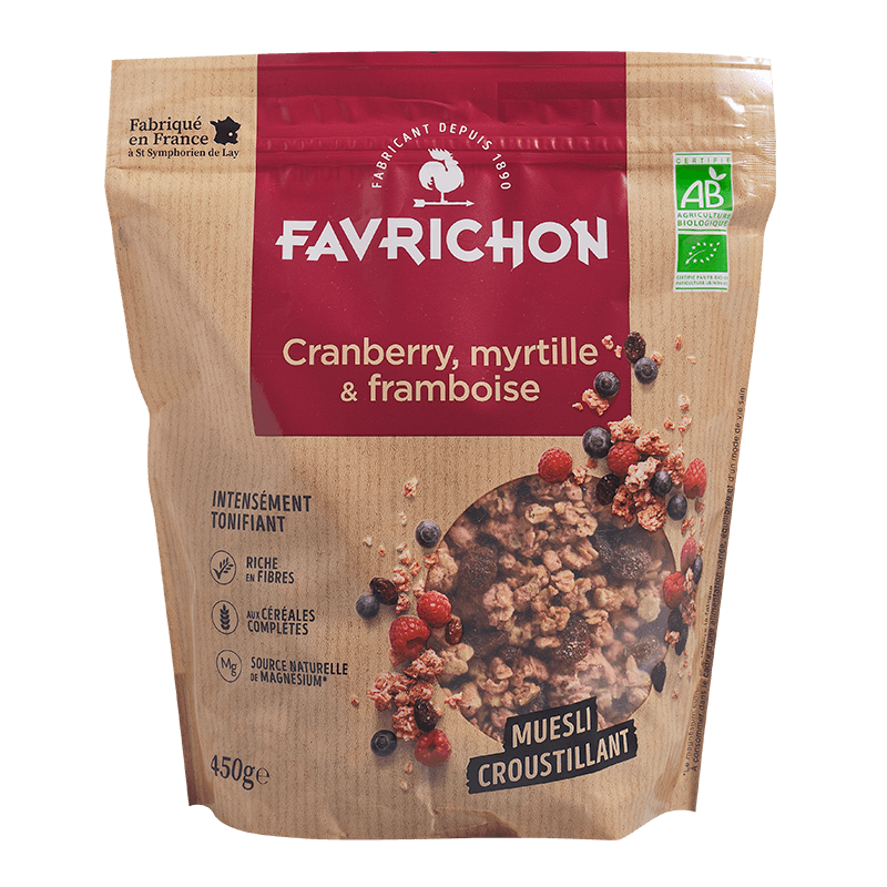 Favrichon -- Muesli croustillant cranberry myrtille & framboise - 450 g