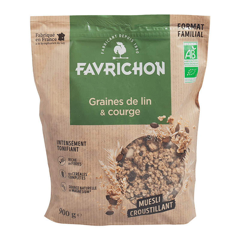Favrichon -- Muesli croustillant graines de lin & courges - 900 g