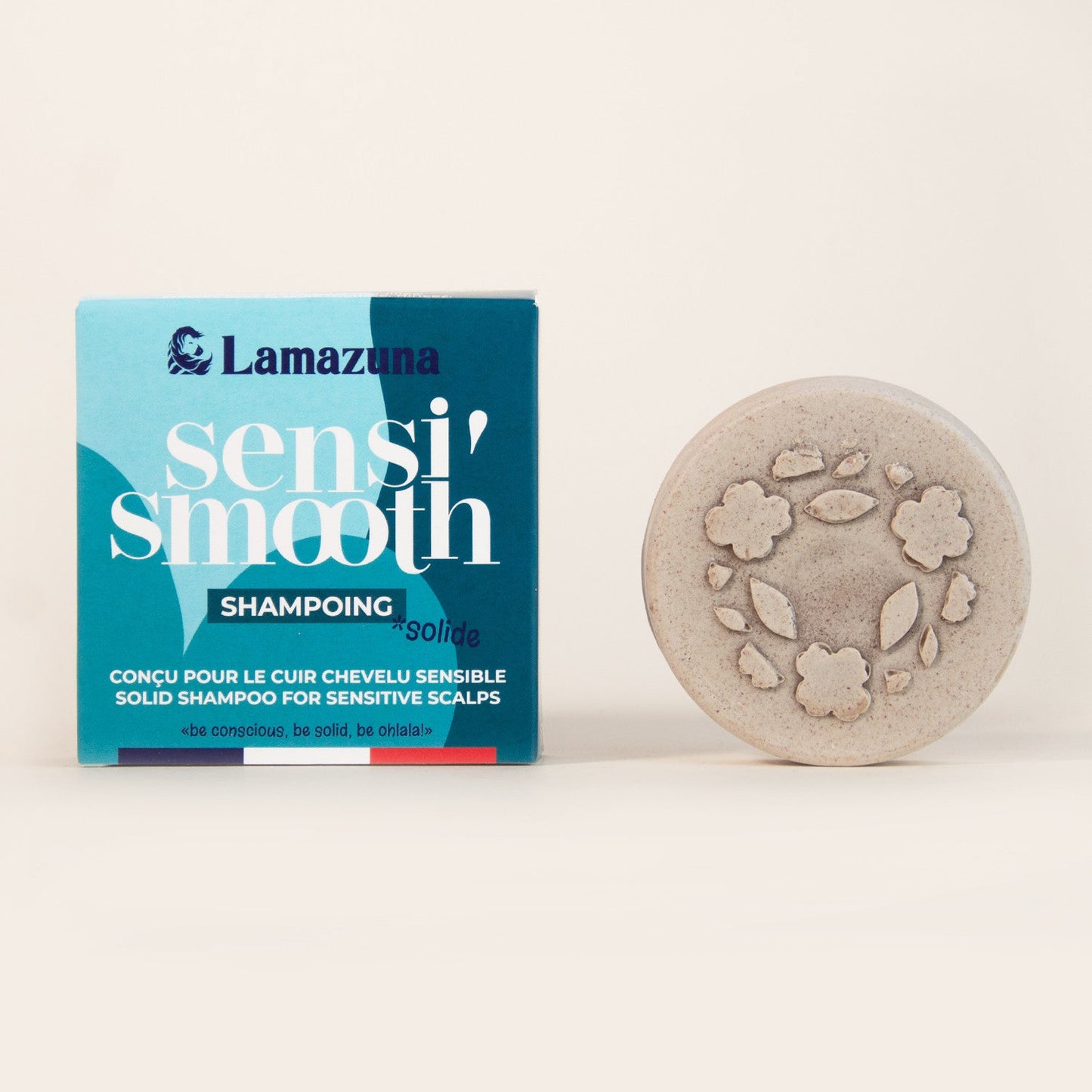 Lamazuna -- Shampoing solide pour cuir chevelu sensible, huile de chaulmoogra et poudre de pivoine - 70 ml